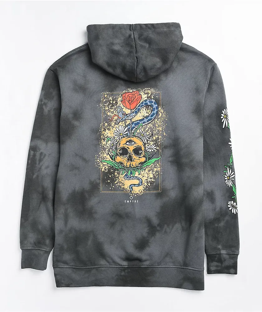 Empyre Jasmine Rose Skull Black Tie Dye Hoodie | CoolSprings Galleria