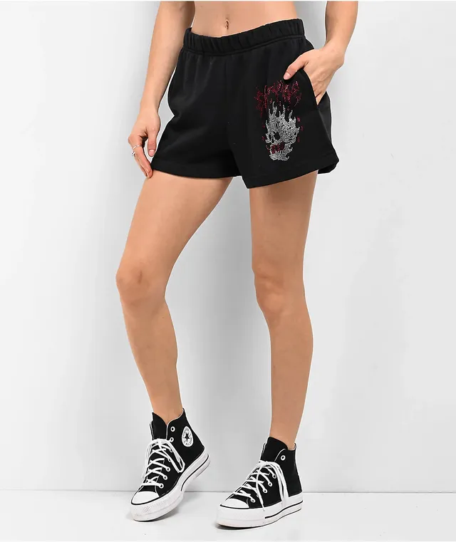 Empyre Y2K Digi Black Sweat Shorts at Hamilton Place in