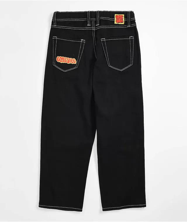 Black denim white stitching discount