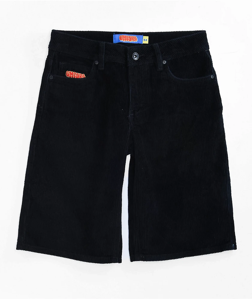 Empyre Kids Loose Fit Black Corduroy Skate Shorts at