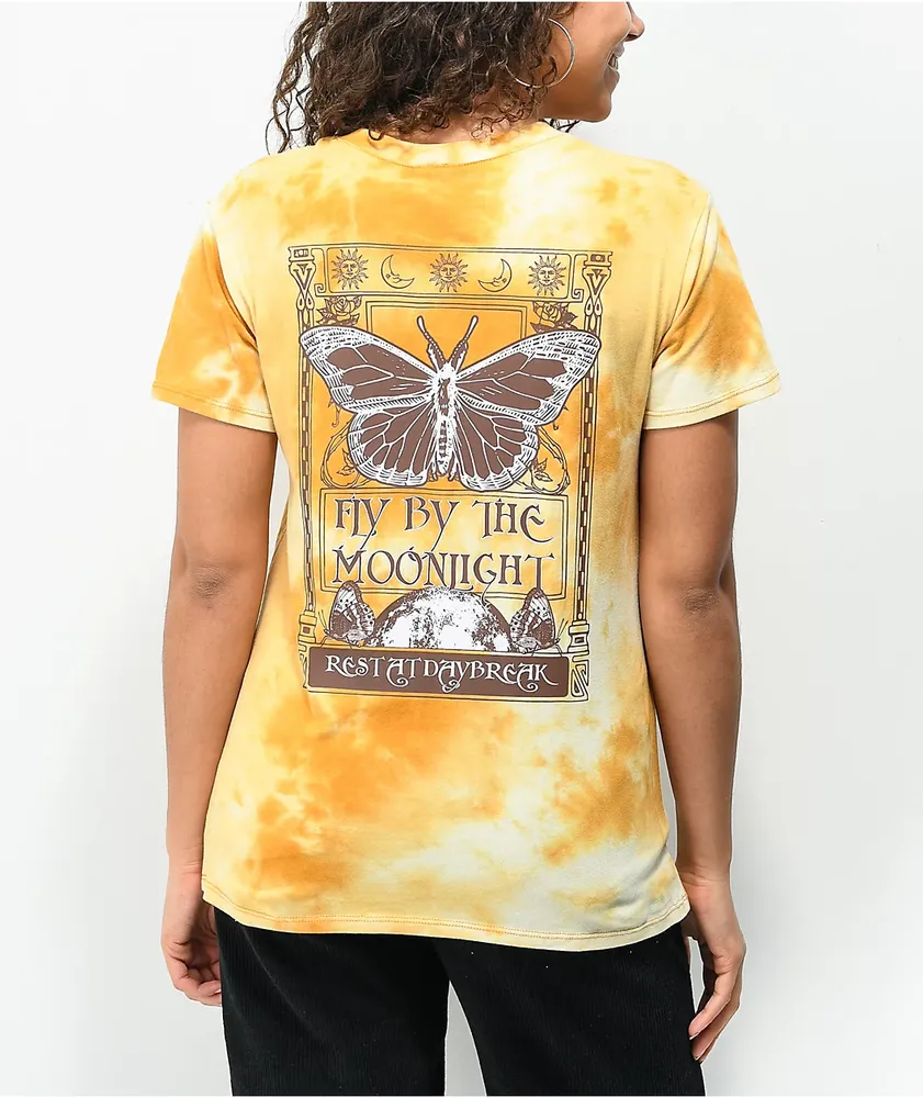 Yellow and orange tie dye shirt sale