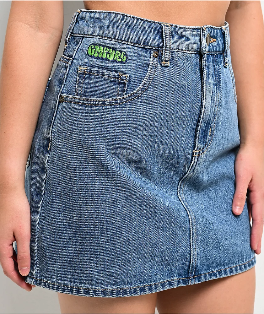 Empyre Leah Billie Wash Blue Denim Skirt at Hamilton Place in