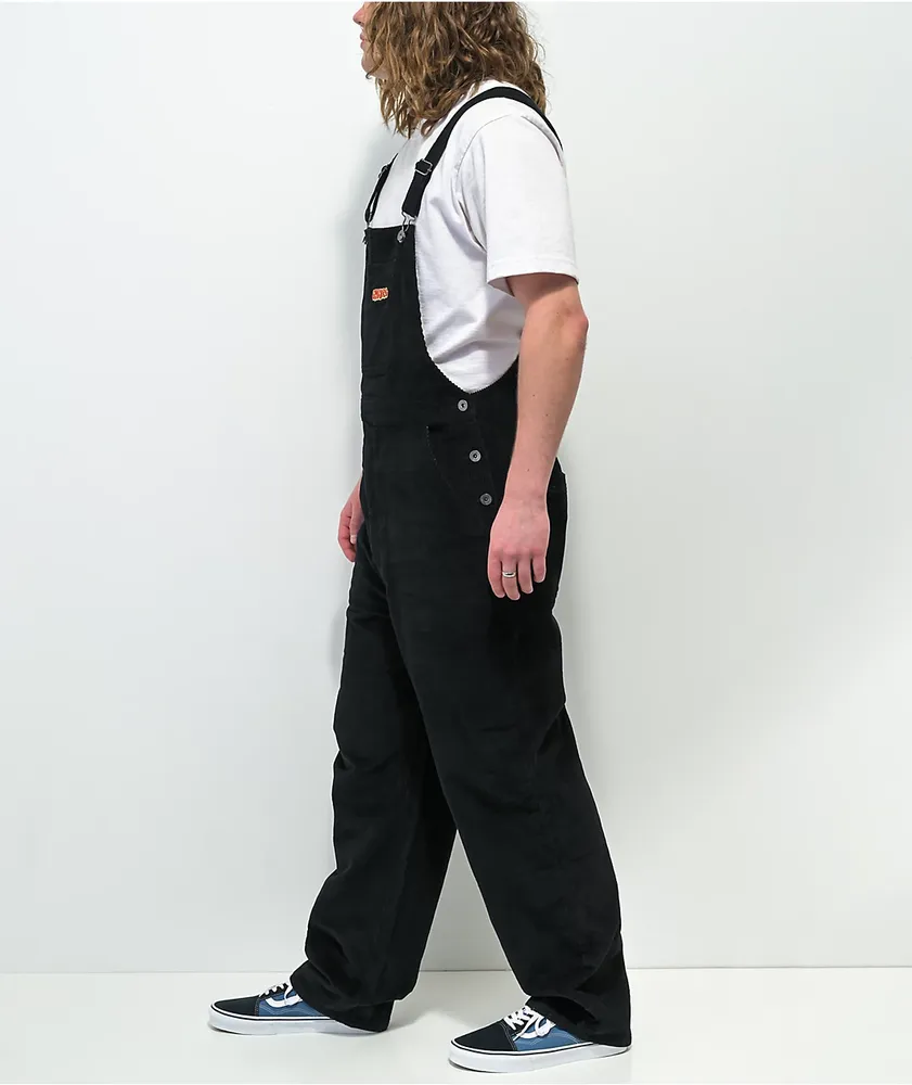 Black shop cord overalls
