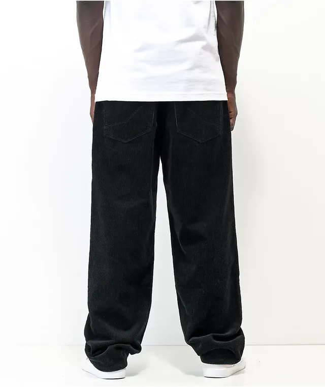 Empyre Loose Fit Sk8 Black Acid Wash Corduroy Skate Pants