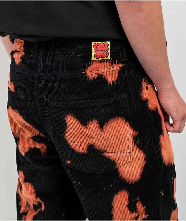 Empyre Loose Fit Bleached Black Corduroy Skate Pants at