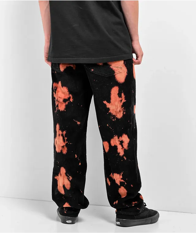 ★LEE★ Corduroy tie dye pants black LE2303PT10BK Empyre Loose Fit Bleached Black Corduroy Skate Pants at