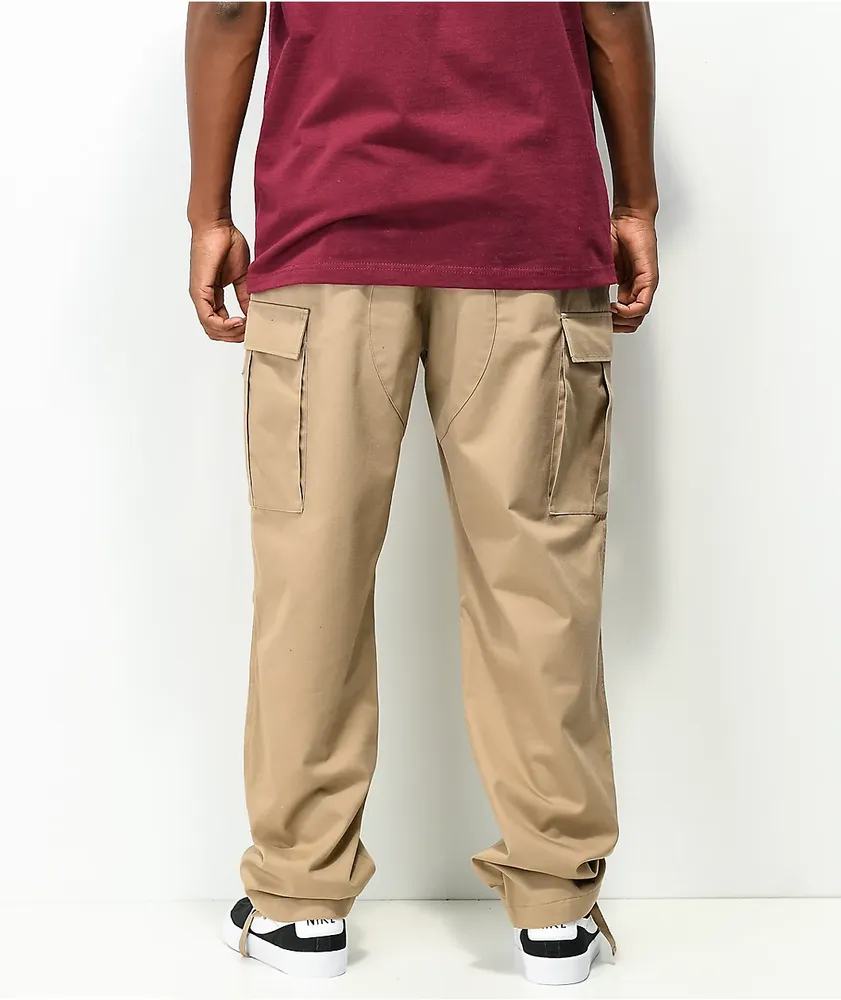 Khaki loose hot sale pants