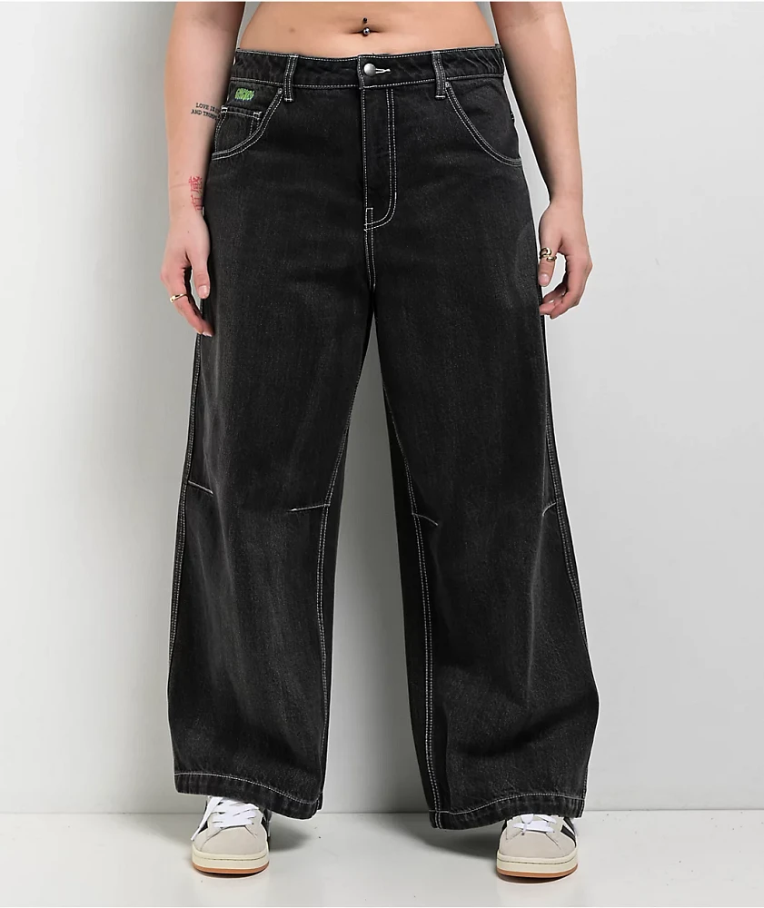 Empyre Marble Extent Wide Leg Black Denim Jeans | MainPlace Mall