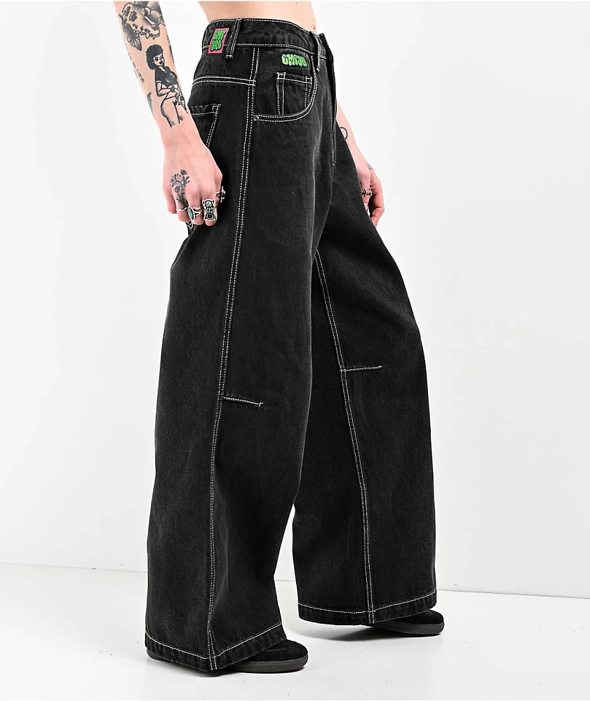 Empyre Marble Extent Wide Leg Black Denim Jeans | MainPlace Mall