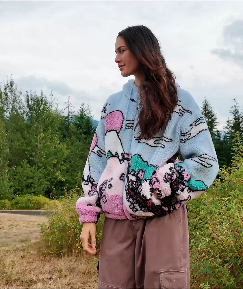 Empyre Raven Cherry Landscape Sherpa Zip Hoodie | Liberty Center