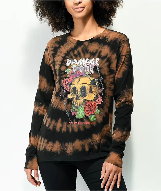 Empyre Rubino Damage Done Black Tie Dye Long Sleeve T Shirt
