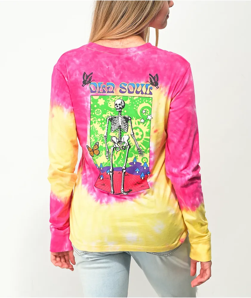 Pink tie dye shirts long sleeve 2025