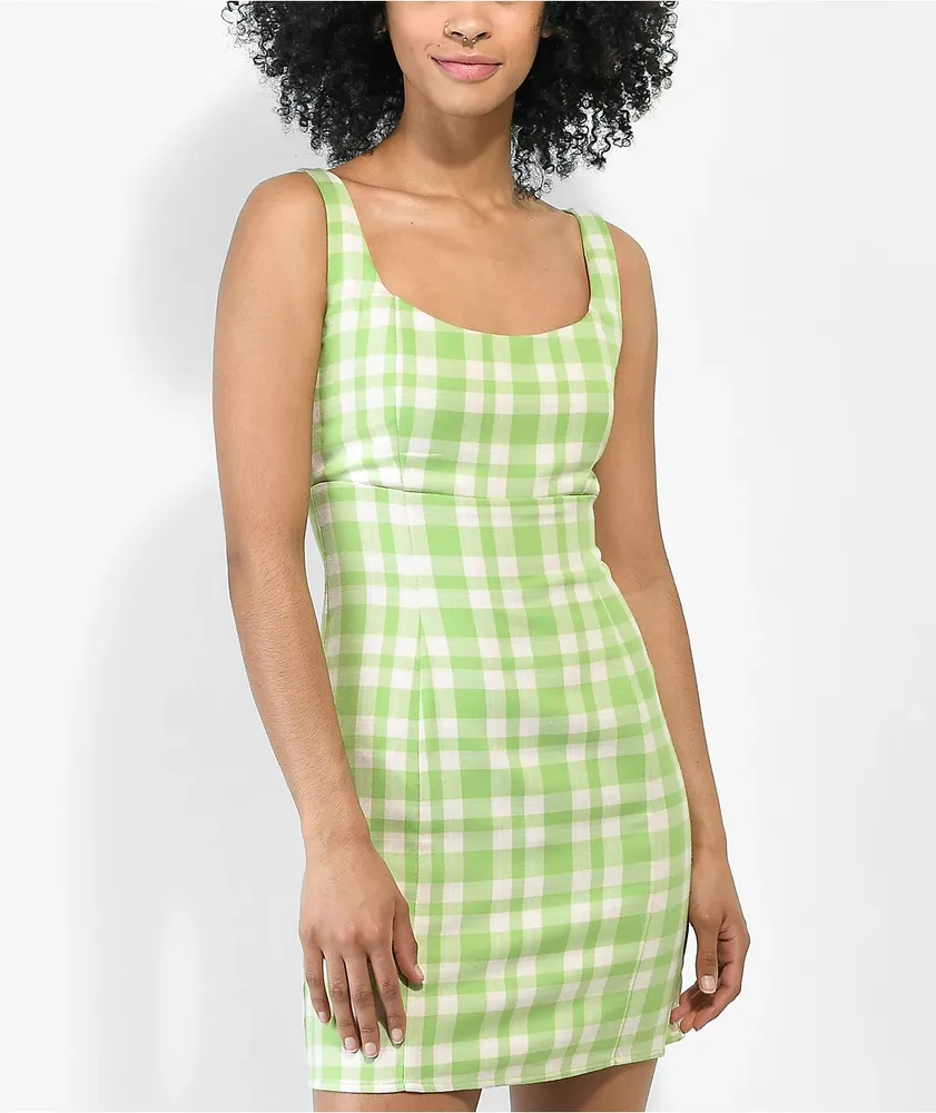 Empyre Sasha Green Plaid Tank Dress Mall of America