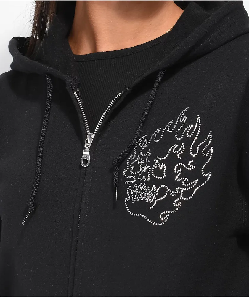 Rhinestone skull hoodie clearance