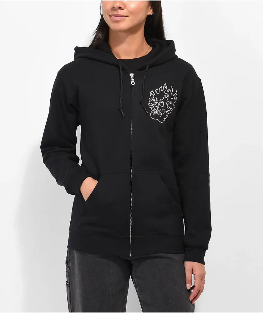 Rhinestone 2025 skull hoodie