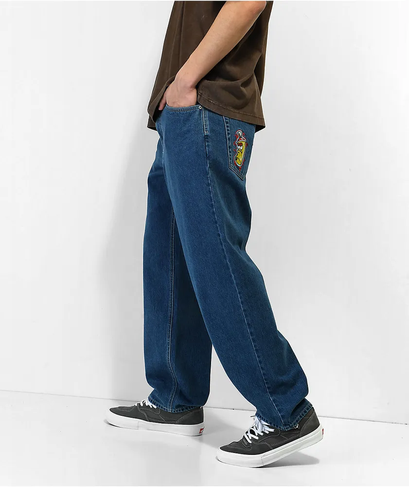 Blue spray on jeans top