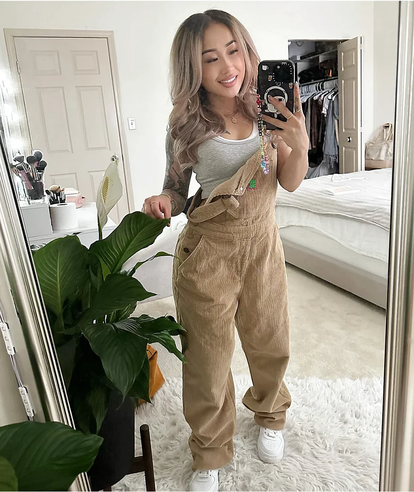 Empyre Suzie Khaki Corduroy Overalls | Arden Fair