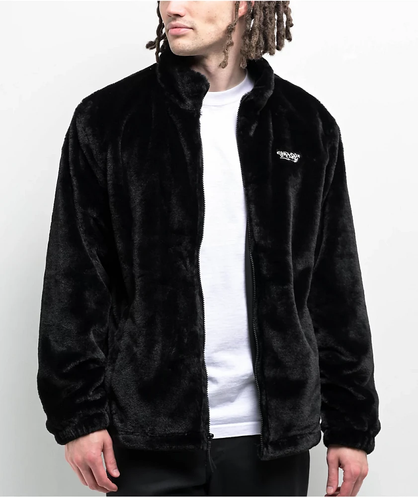 Empyre Talon Black Faux Fur Zip Jacket | MainPlace Mall