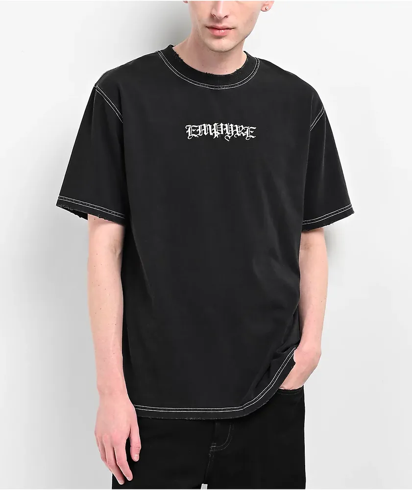 Distressed black shirt clearance