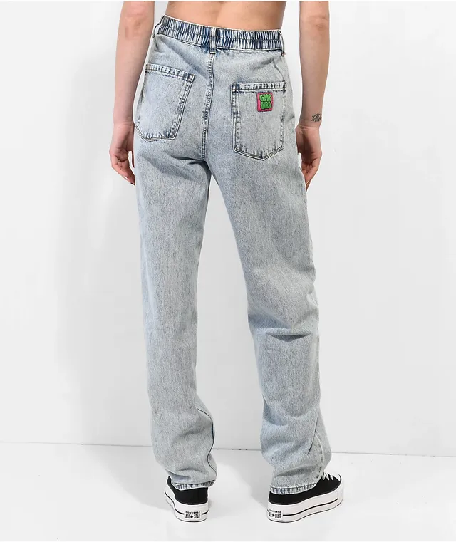 Pleated acid wash jeans on sale