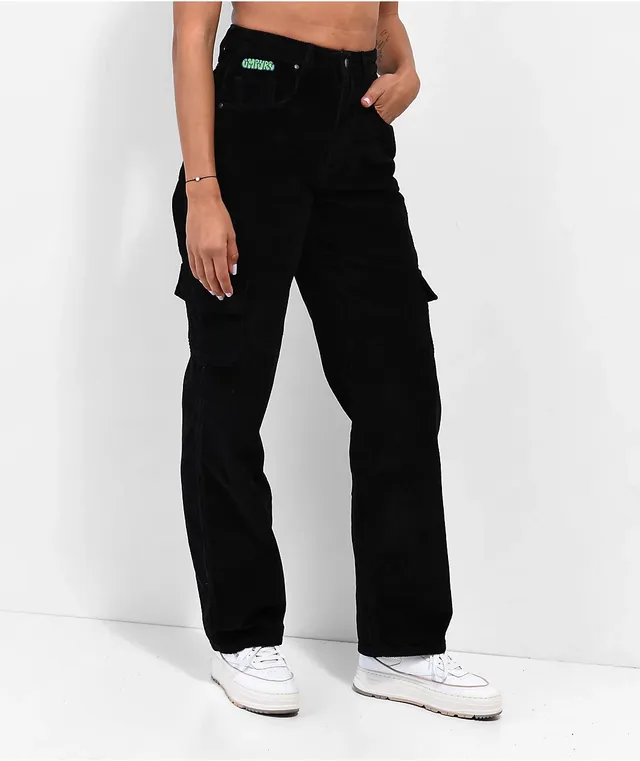 Empyre Tori Black Corduroy Cargo Skate Pants at Hamilton Place in