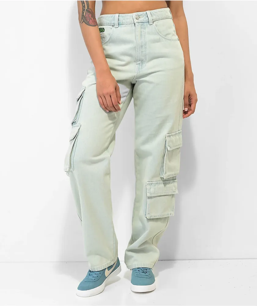 Mid wash cargo pocket jean sale