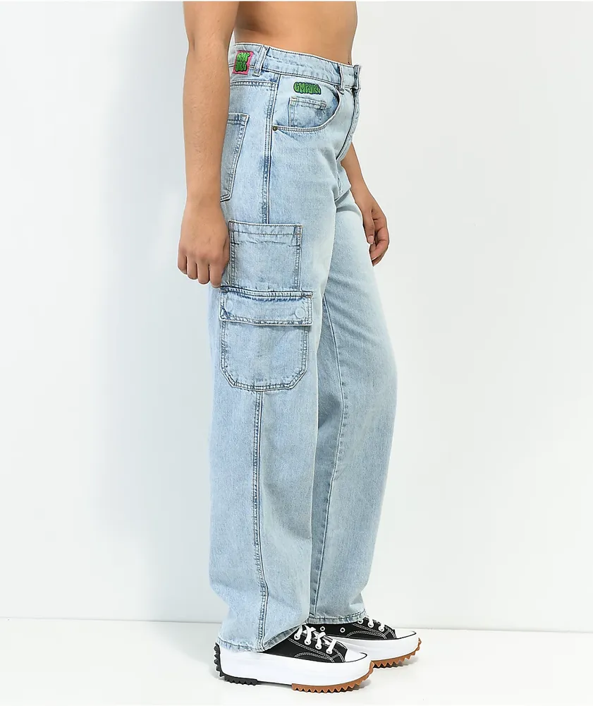 Empyre Tori Light Blue Wash Cargo Skate Jeans Coquitlam Centre