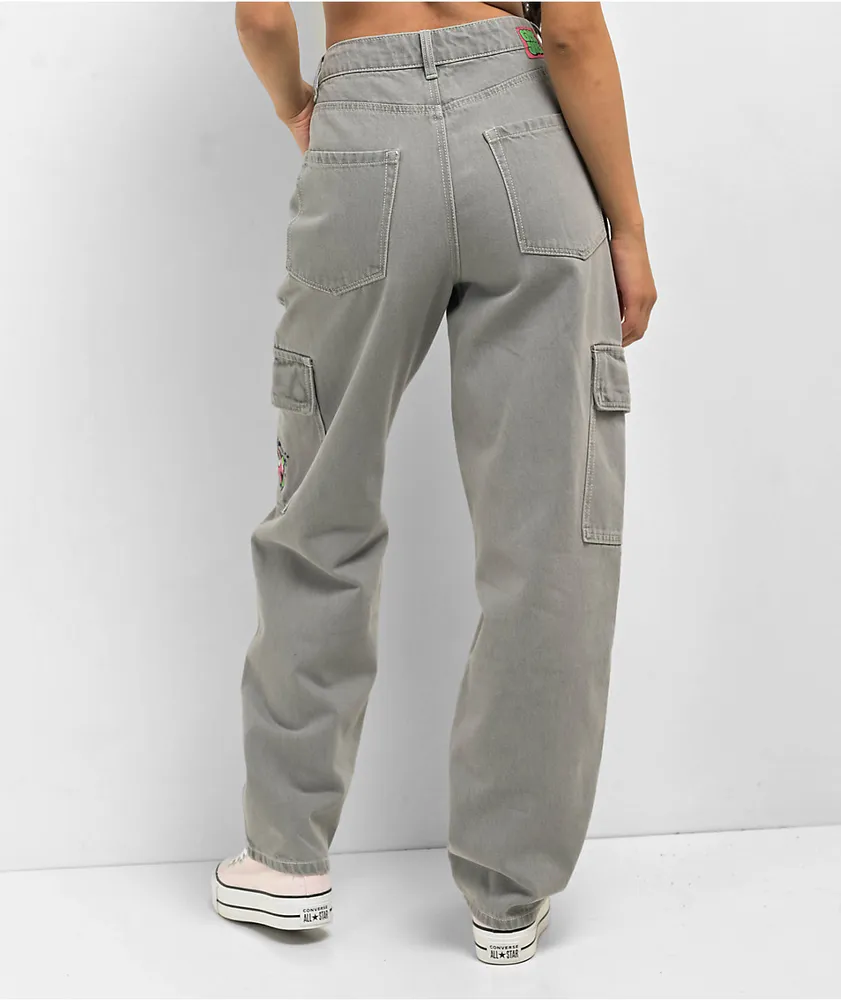 Empyre Tori Porkchop Pocket Grey Cargo Skate Jeans | MainPlace Mall