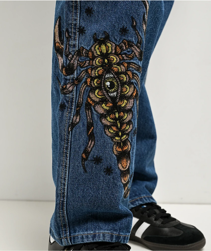 Empyre Tori Scorpion Embroidery Blue Skate Jeans at Hamilton