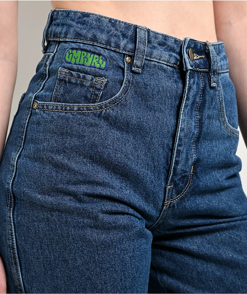 Empyre Tori Scorpion Embroidery Blue Skate Jeans at Hamilton Place