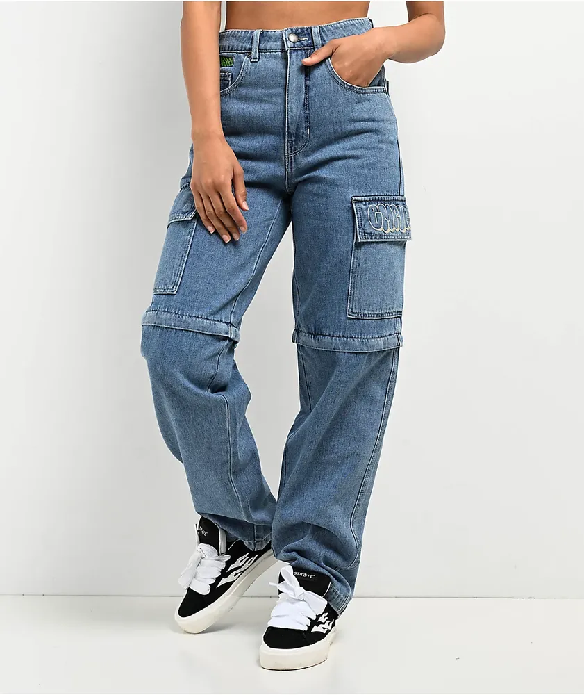 Cargo jeans with zips on sale