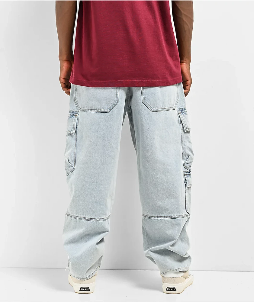 Empyre Ultra Loose Embroidered Can Denim Cargo Pants at