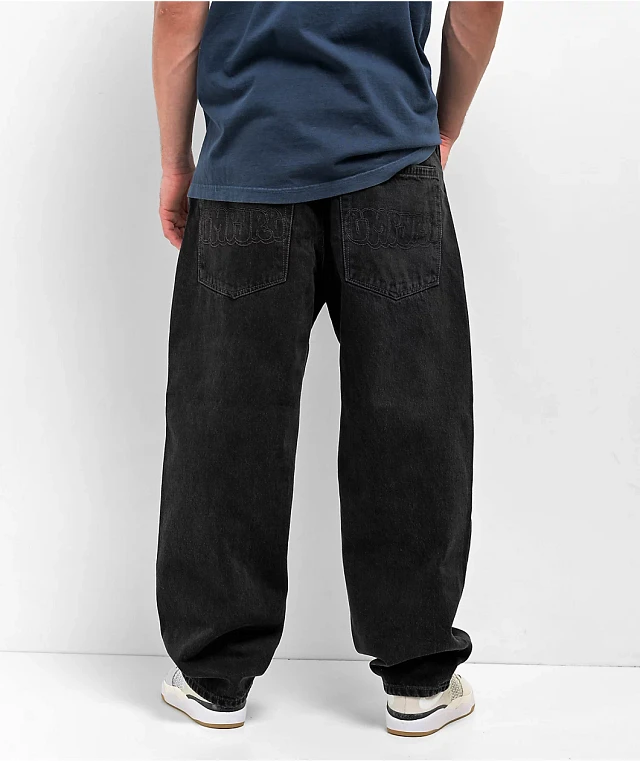 Men's Baggy Fit Jeans - Original Use™ Black Wash 38x30: Mid