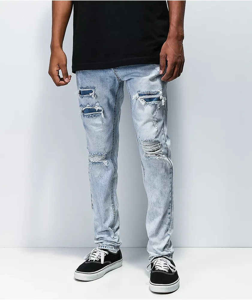 Mens light wash tapered jeans deals
