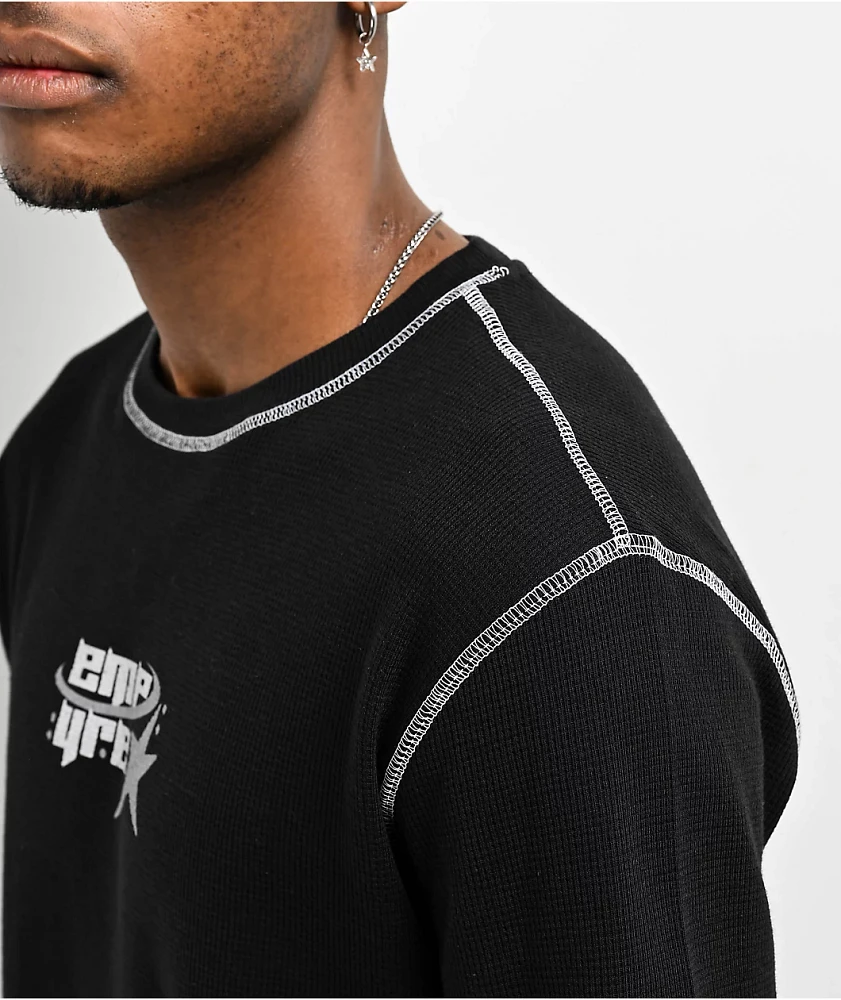Empyre Y2K Star Thermal Black Long Sleeve T-Shirt at Hamilton