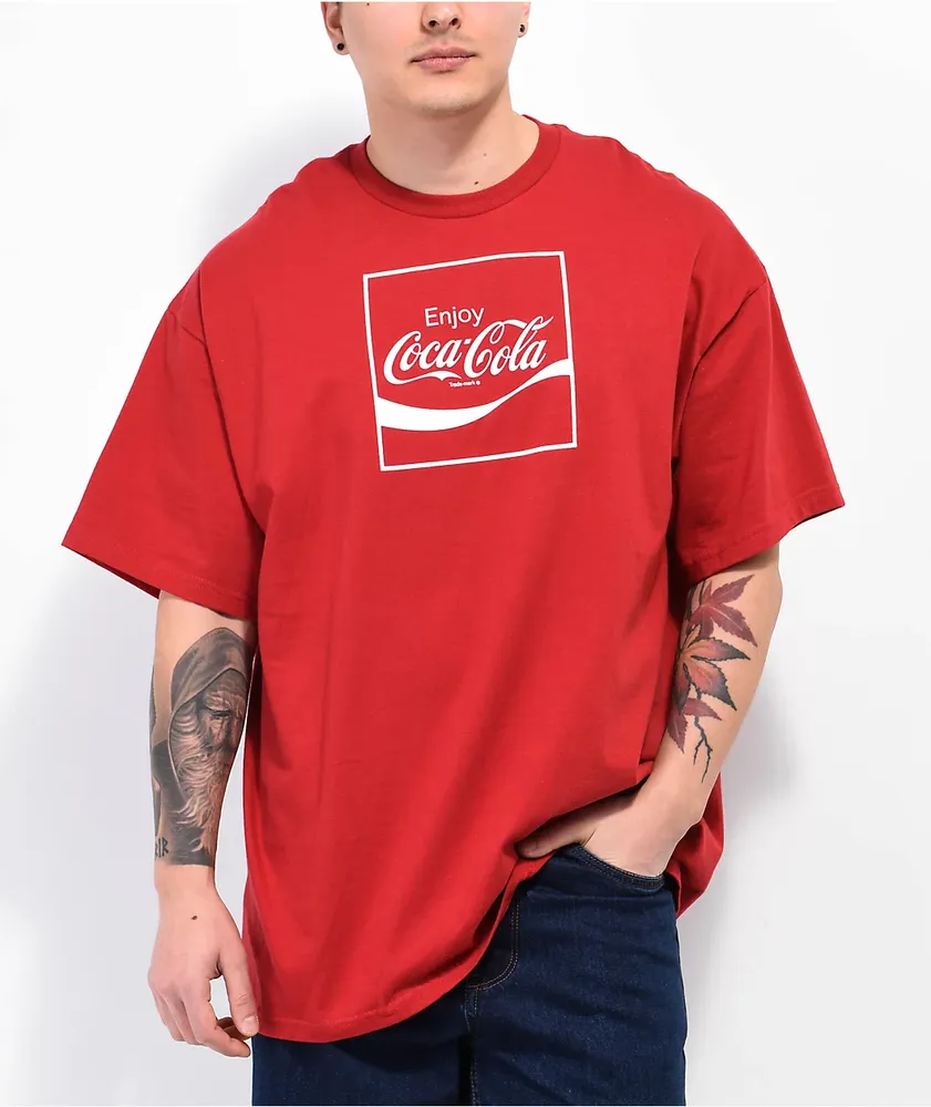 Red coca cola shirt top