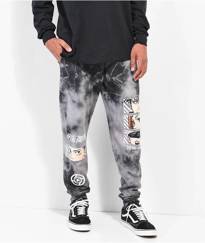 Grey and black tie dye sweatpants deals