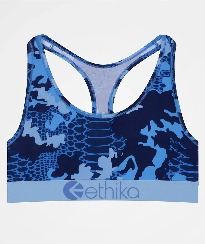 Blue camo 2024 sports bra