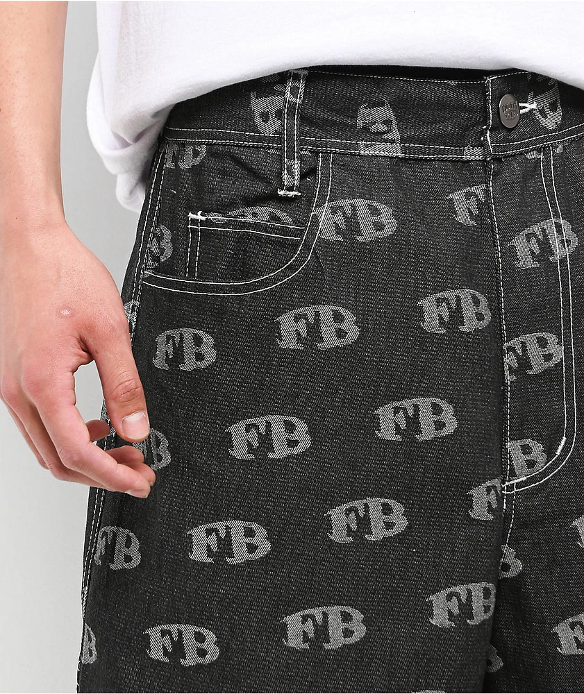 FB County All Over Black Denim Shorts at Hamilton Place in