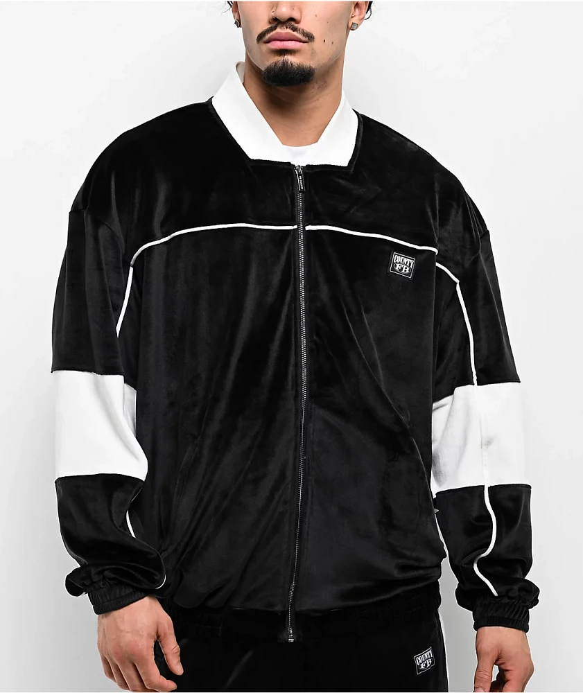 C*B様 VELVET TRACK REGULAR FIT JACKET BLA FB County Black Velour Track Jacket | MainPlace Mall