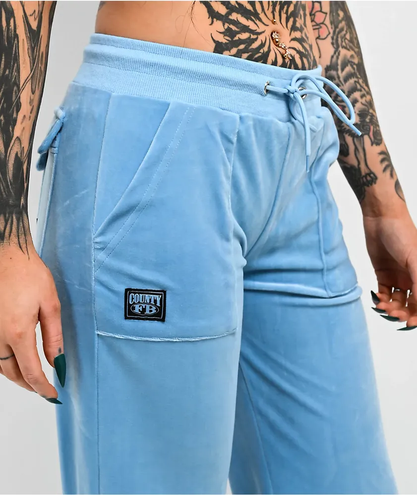 FB County Blue Velour Track Pants | MainPlace Mall