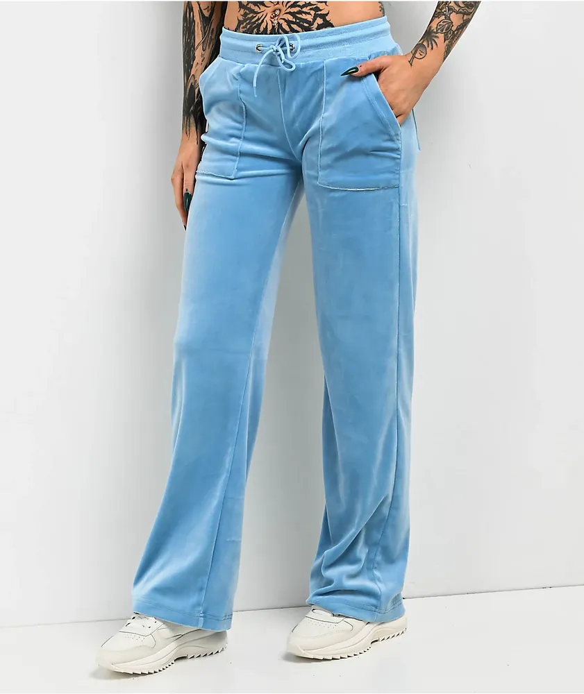 FB County Blue Velour Track Pants Hamilton Place