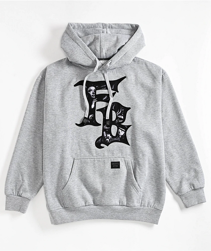 FB County Bold Embroidery Grey Hoodie | MainPlace Mall