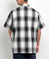 【SATIIIZ】Defen Hood Checkered Short Sleeve Shirt Check Shirt Short Sleeve | white/black checkered | M | 4032.46.M