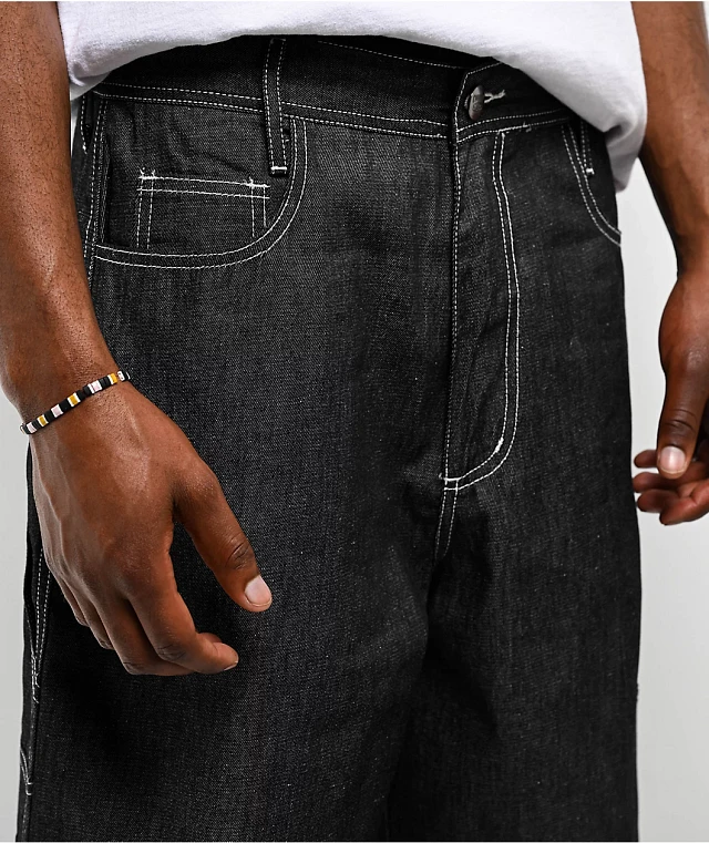 FB County Hard Denim Black Utility Shorts | MainPlace Mall