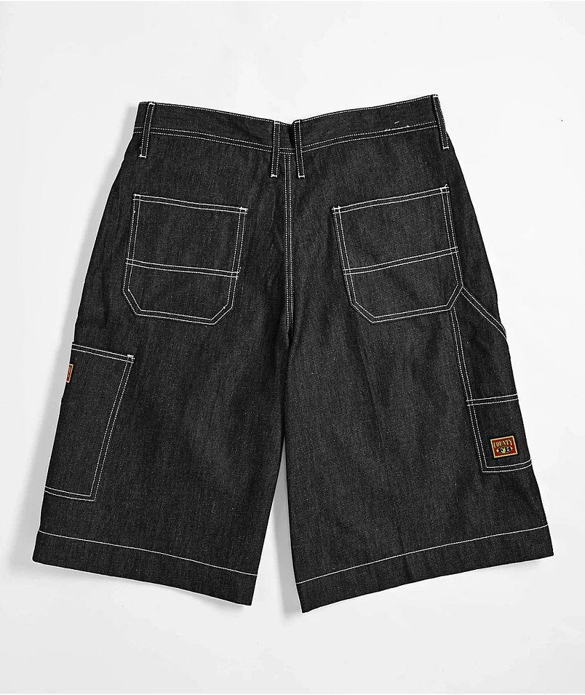 FB County Hard Denim Black Utility Shorts | Arden Fair