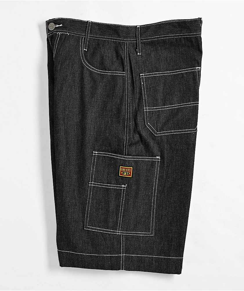 FB County Hard Denim Black Utility Shorts | MainPlace Mall