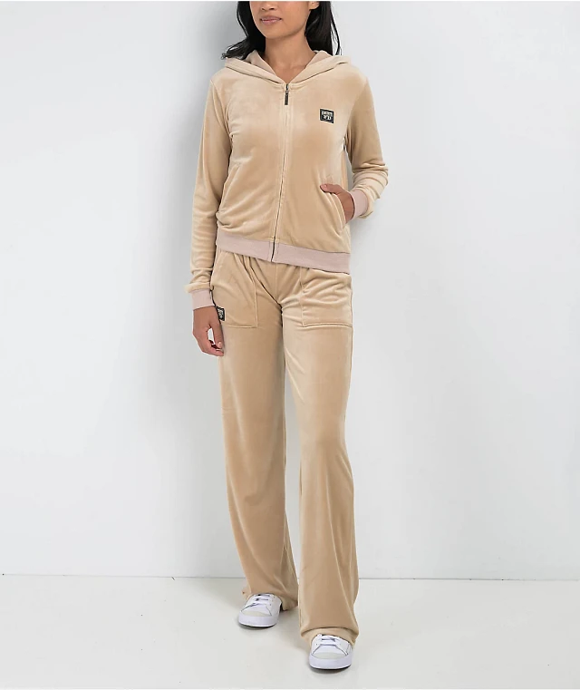 Khaki velour tracksuit discount