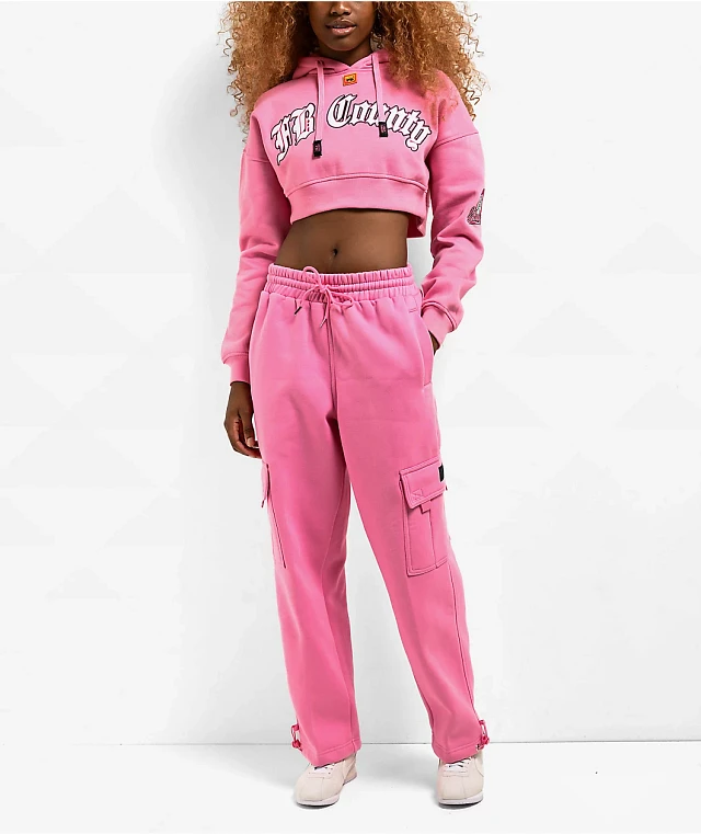 FB County Old School Pink Crop Hoodie | Dulles Town Center