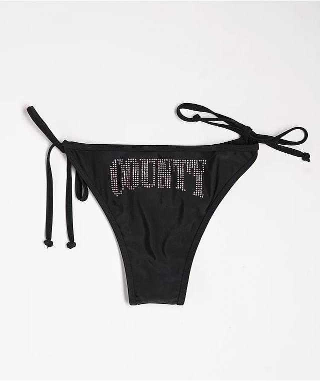 ◆ROCKCAKE◆ Pureline Logo Bikini Bottom Black FB County Rhinestone Black Bikini Bottom | Arden Fair
